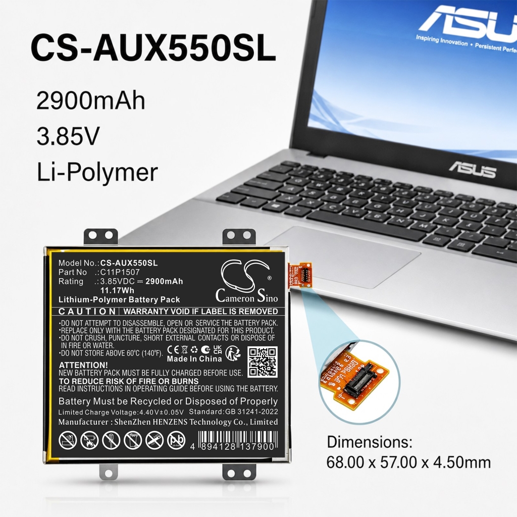 Akkus  kompatibel mit Asus ZenFone Zoom Zoom Dual SIM CS-AUX550SL
