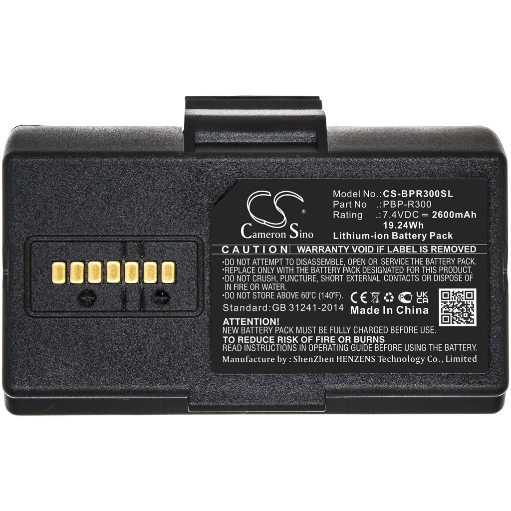 CS-BPR300SL Akku, 6-poliger Goldstecker, Seitenansicht mit Cameron Sino Etikett
