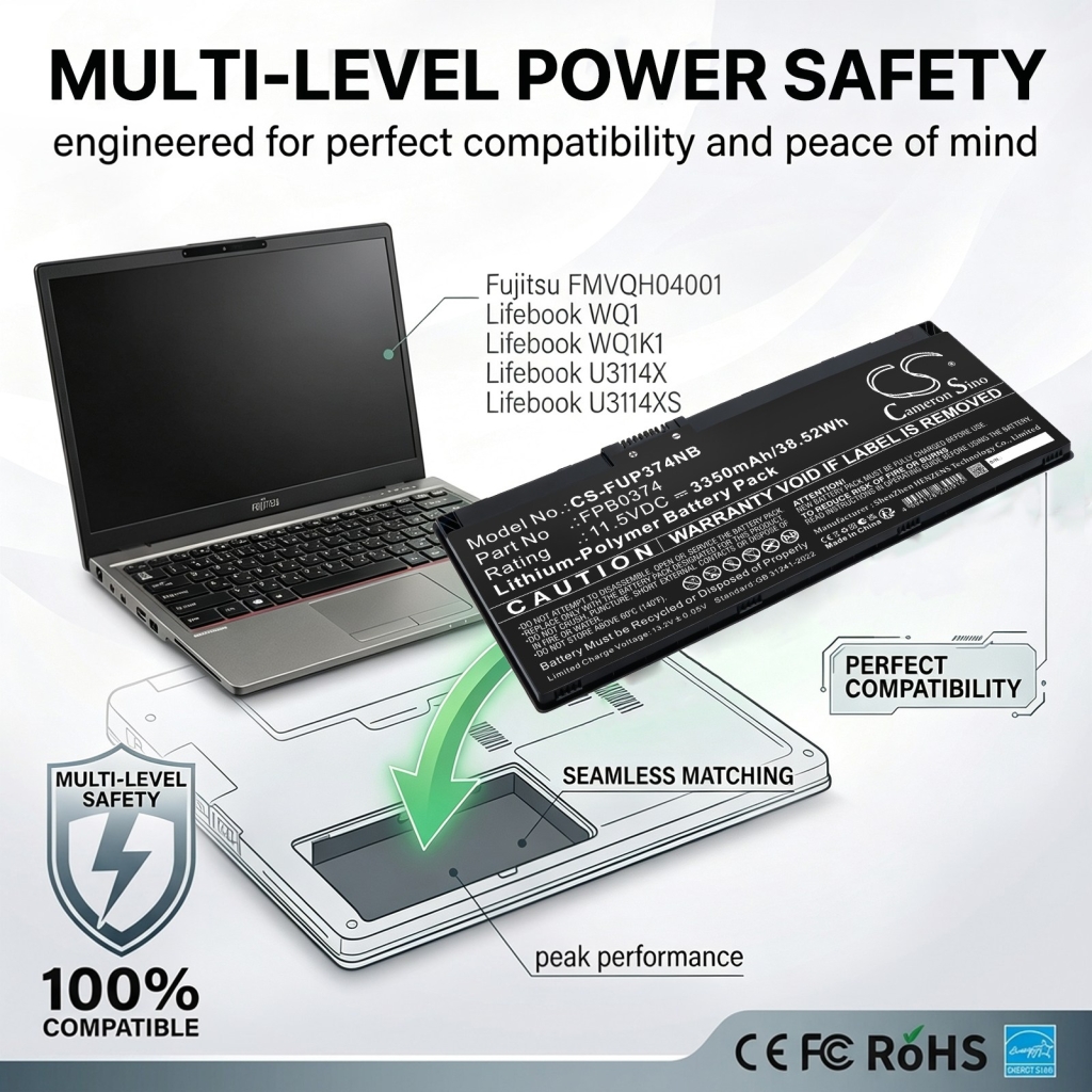 Akkus  kompatibel mit Fujitsu Lifebook U3114X U3114XS WQ1 CS-FUP374NB