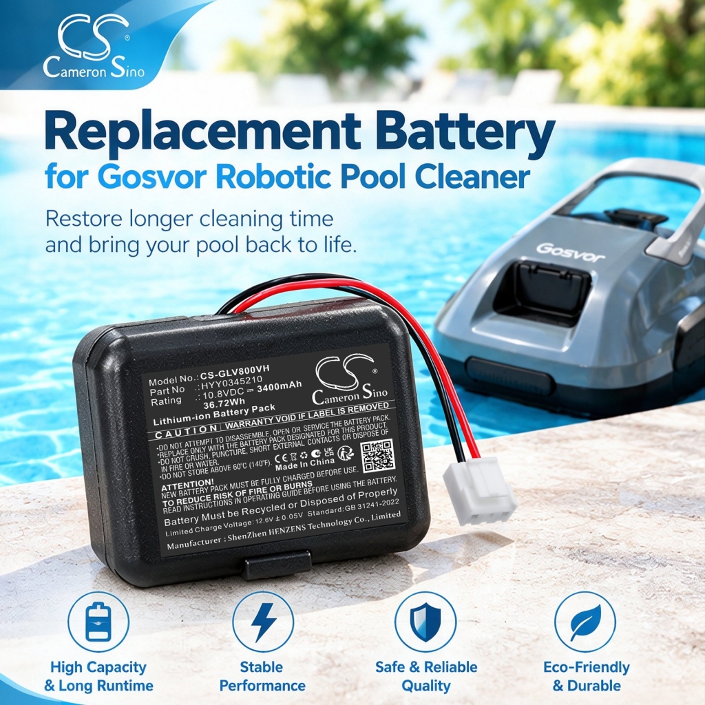 Akkus  kompatibel mit Gosvor LiteVac 800 Cordless Robotic Pool Cleaner CS-GLV800VH