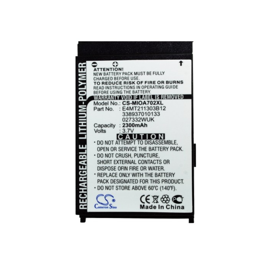 Akkus  kompatibel mit Mitac Mio A702 CS-MIOA702XL
