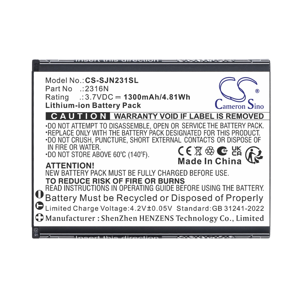 Akkus  kompatibel mit SPC Jasper 2 4G 2316N 2327N CS-SJN231SL
