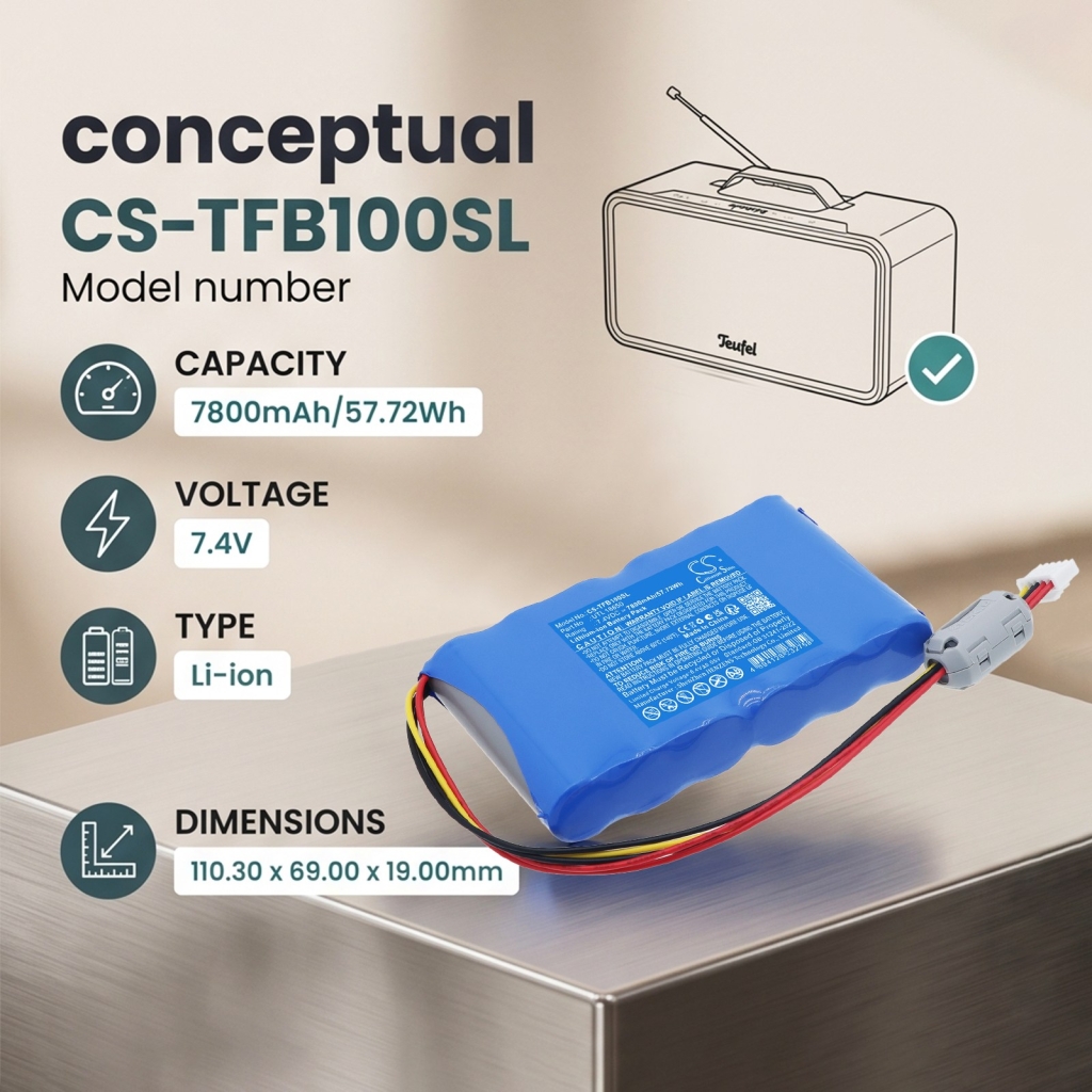 Akkus  kompatibel mit Teufel Boomster Boomster BT SPEAKER CS-TFB100SL