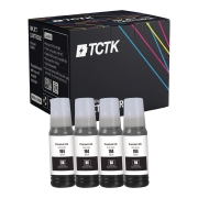 TCTK Tinte 104 4er Set Schwarz kompatibel mit Epson EcoTank ET-1810 ET-2710 ET-2720 ET-2810 ET-2820 ET-2850 ET-3750 ET-3850 ET-4700 ET-4750 ET-4850, ersetzt C13T00P140