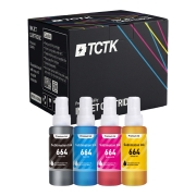 TCTK Druckerpatronen T6641 T6642 T6643 T6644 4er Set CMYK kompatibel mit Epson EcoTank ET-14000 ET-16500 ET-2500 ET-2550 ET-2600 ET-2650 ET-3600 ET-4500 ET-4550, ersetzt C13T66414A C13T664140