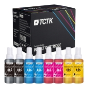 TCTK Tinte T6641 T6642 T6643 T6644 8er Set CMYK kompatibel mit Epson EcoTank ET-14000 ET-16500 ET-2500 ET-2550 ET-2600 ET-4500 L355 L382, ersetzt C13T66414A C13T664140