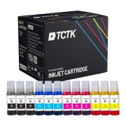 TCTK Tinte 104 12er Set CMYK Kompatibel mit Epson EcoTank ET-1810 ET-2400 ET-2710 ET-2720 ET-2810 ET-2820 ET-2850 ET-3750 ET-3850 ET-4750 ET-4800 ET-4850, Ersetzt C13T00P140