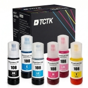 TCTK Ink Cartridges E-108BK E-108C E-108LC E-108LM E-108M E-108Y 6-pack multicolor compatible with Epson L8000 Series L18050 L8050 L8100