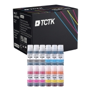 TCTK Tinte T6641 T6642 T6643 T6644 12er Set 3x CMYK kompatibel mit Epson EcoTank ET-14000 ET-2500 ET-2550 ET-4500 L120 L210 L310 L355 L382 L555, ersetzt C13T66414A C13T664140