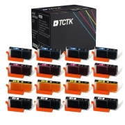 TCTK Ink Cartridges C-526BK C-526C C-526M C-526Y 16-pack CMYK (4 of each) compatible with Canon PIXMA IP4850 IP4950 IX6550 MG5150 MG5250 MG5350 MG6150 MG6250 MG8150 MG8250 MX715 MX885 MX895