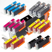 TCTK Ink Cartridges CLI-551XL CLI-551XL CLI-551XL CLI-551XL CLI-551XL 15-pack multicolor (3 of each) compatible with Canon PIXMA IP 7200 7240 7250 8700 8720 8750, for PIXMA IX 6800, replaces 6443B001