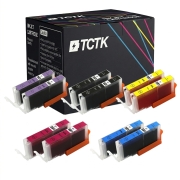 TCTK Ink Cartridges CLI-581XXLPB CLI-581XXLBK CLI-581XXLC CLI-581XXLM CLI-581XXLY 10-pack multicolor (2 of each) compatible with Canon PIXMA TS 6100 6150 6151 6200 6220 6240 6241, replaces 1999C001