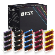 TCTK Ink Cartridges CLI-581XXLPB CLI-581XXLBK CLI-581XXLC CLI-581XXLM CLI-581XXLY 20-pack multicolor (4 of each) compatible with Canon PIXMA TS 6100 6150 6151 6200 6220 6240 6241, replaces 1999C001