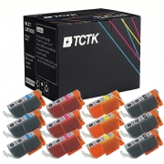 TCTK Ink Cartridges PGI-9C PGI-9M PGI-9PBK PGI-9Y 12-pack 3x Cyan 3x Magenta 3x Yellow 3x Photo Black compatible with Canon PIXMA IX 7000, for PIXMA MX 7600, for PIXMA Pro 9500, replaces 1035B001