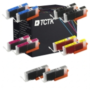TCTK Ink Cartridges CLI-571XLBK CLI-571XLC CLI-571XLM CLI-571XLY CLI-571XLGY 10-pack multicolor (2 of each) compatible with Canon PIXMA MG 5700 5750 5751 5752 5753 6800 6850 6851, replaces 0331C001