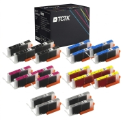 TCTK Ink Cartridges CLI-571XLBK CLI-571XLC CLI-571XLM CLI-571XLY CLI-571XLGY 20-pack multicolor (4 of each) compatible with Canon PIXMA MG 5700 5750 5751 5752 5753 6800 6850 6851, replaces 0331C001