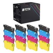 TCTK Ink Cartridges T1291 T1292 T1293 T1294 16-pack CMYK (4 of each) compatible with Epson Stylus Office B 42 WD, for Stylus Office BX 305 F FW, for Stylus Office BX 305 FW Plus, replaces C13T12914010