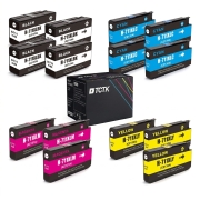 TCTK Druckerpatronen 711 711 711 711 16er Set CMYK (je 4x) kompatibel mit HP DesignJet T 120, für DesignJet T 120 24 Inch, für DesignJet T 125 130 520, für DesignJet T 520 24 Inch, ersetzt CZ133A