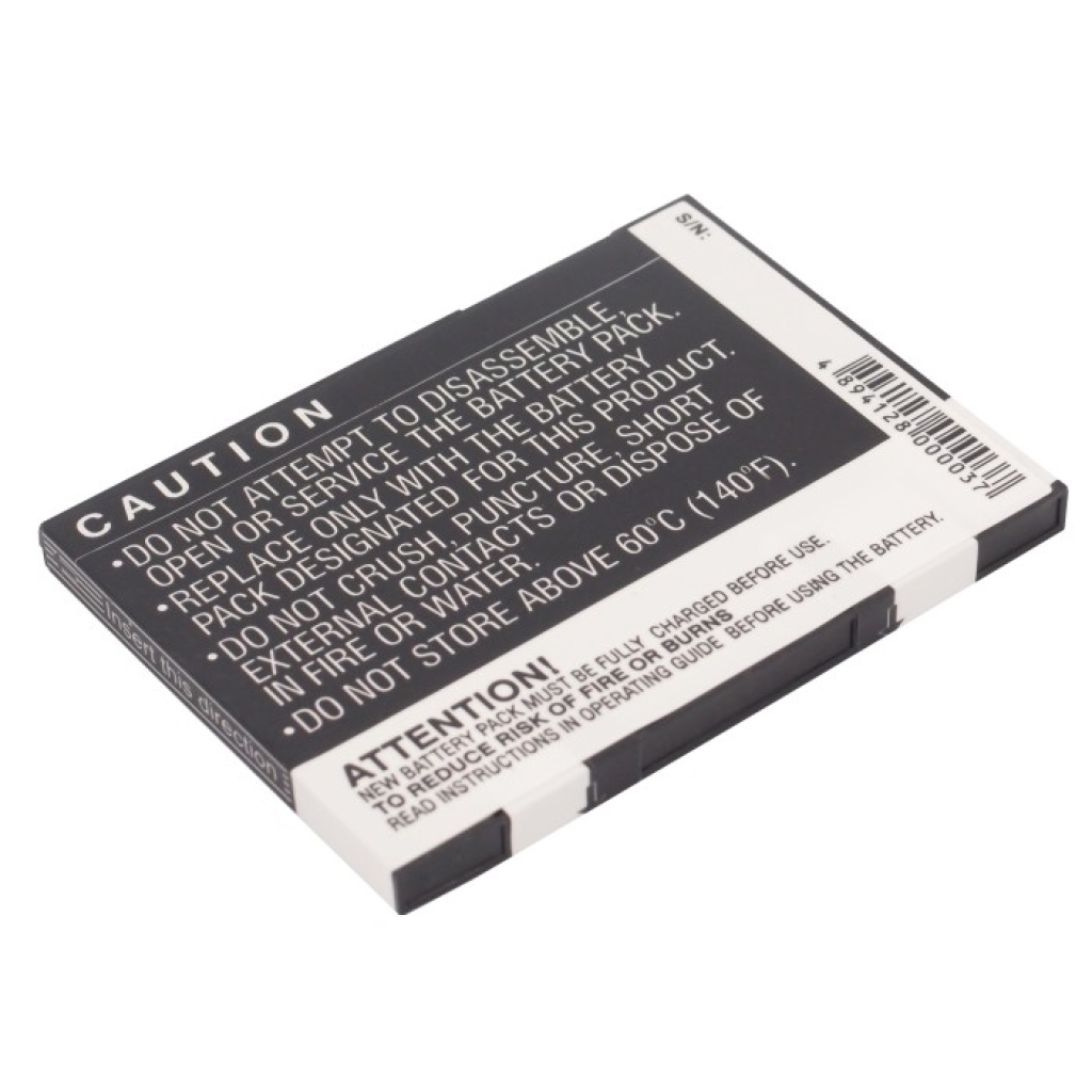 Back of prismatic battery, caution and barcode
