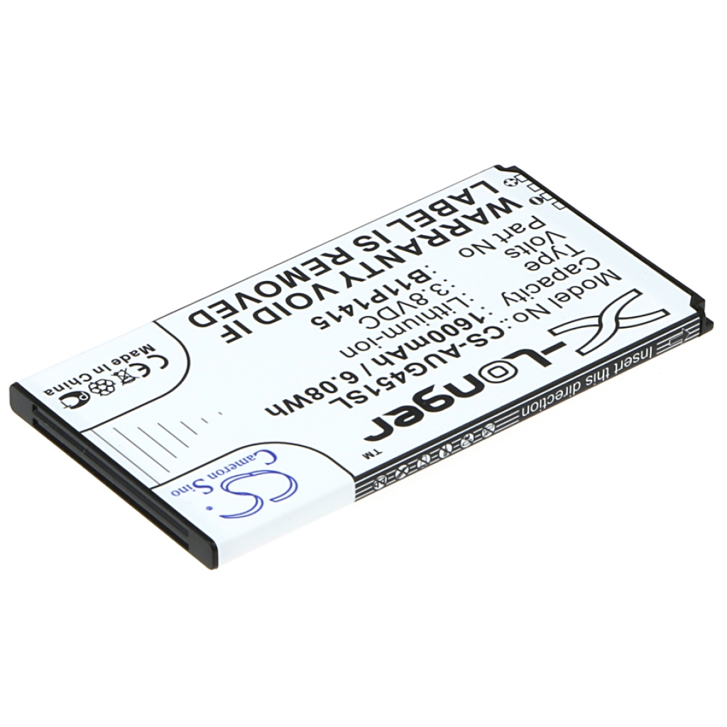 X-Longer CS-AUG451SL Telefonakku 1600mAh, gedrehte Etikettansicht