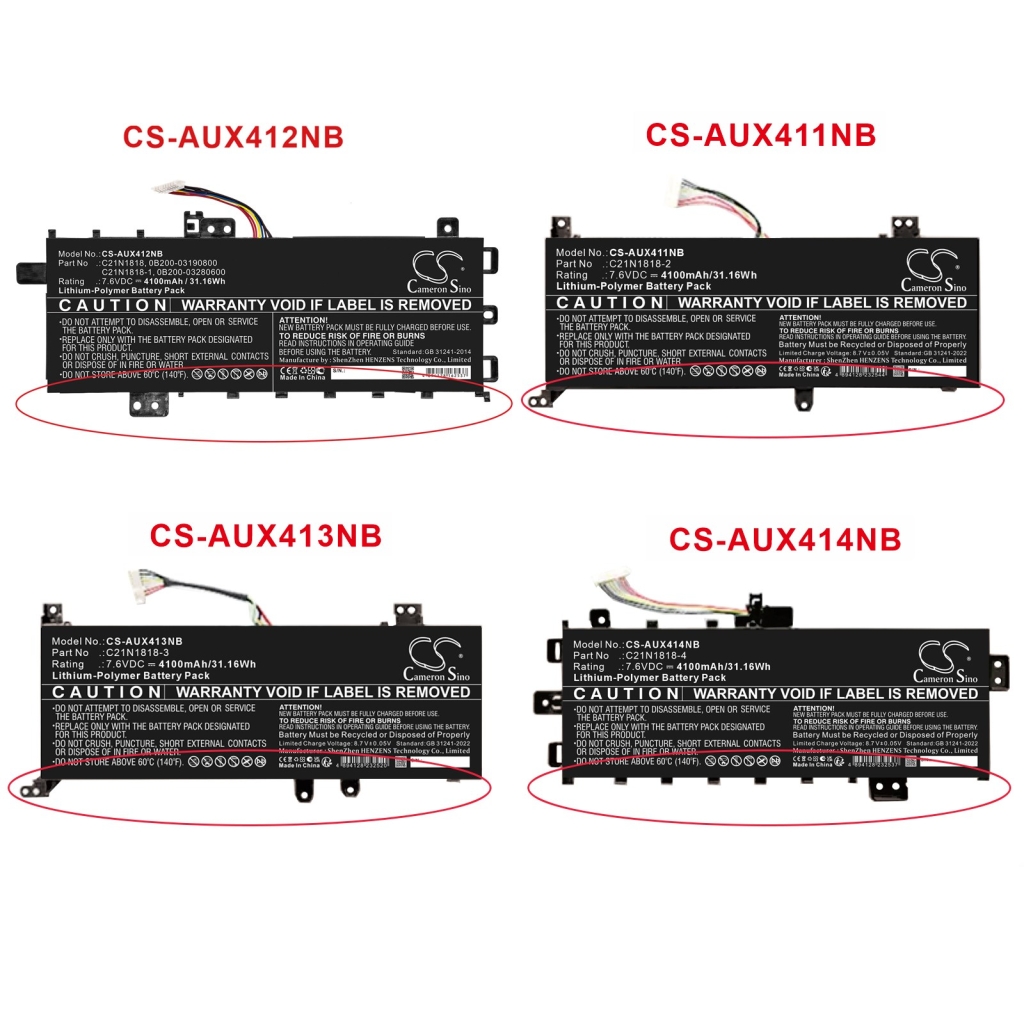 Akkus  kompatibel mit Asus F409 F409 CS-AUX413NB