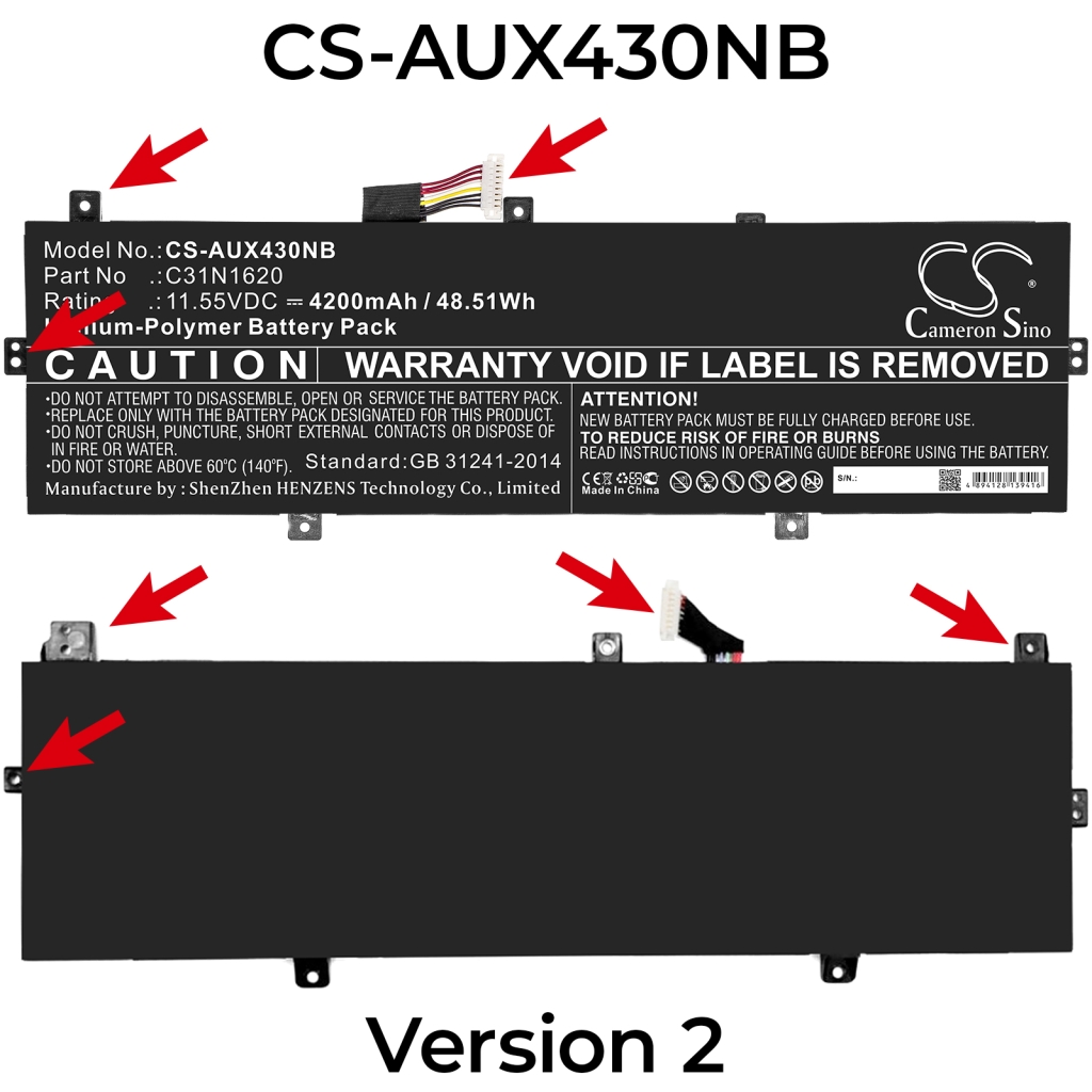 Notebook battery Asus ZenBook UX430UA-BS51