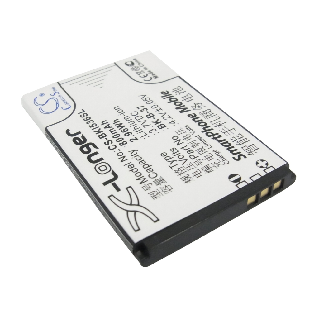 CS-BKI536SL gegenüberliegende Seite schräg, gespiegeltes Etikett, 3,7V 800mAh BK-B-37 kopfstehend
