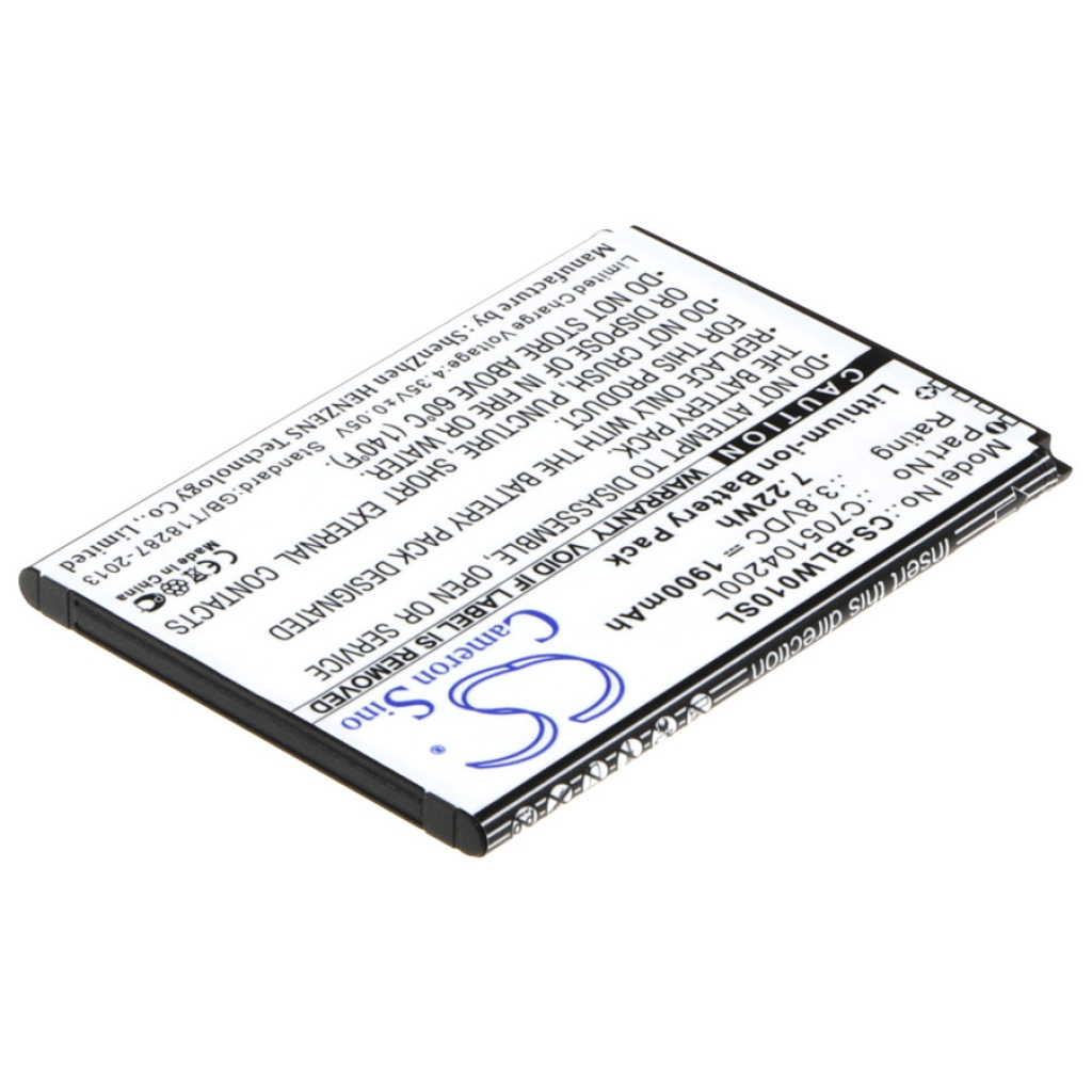 Cameron Sino CS-BLW010SL Rückseitenetikett, 1900mAh 3,8V Handy-Akku