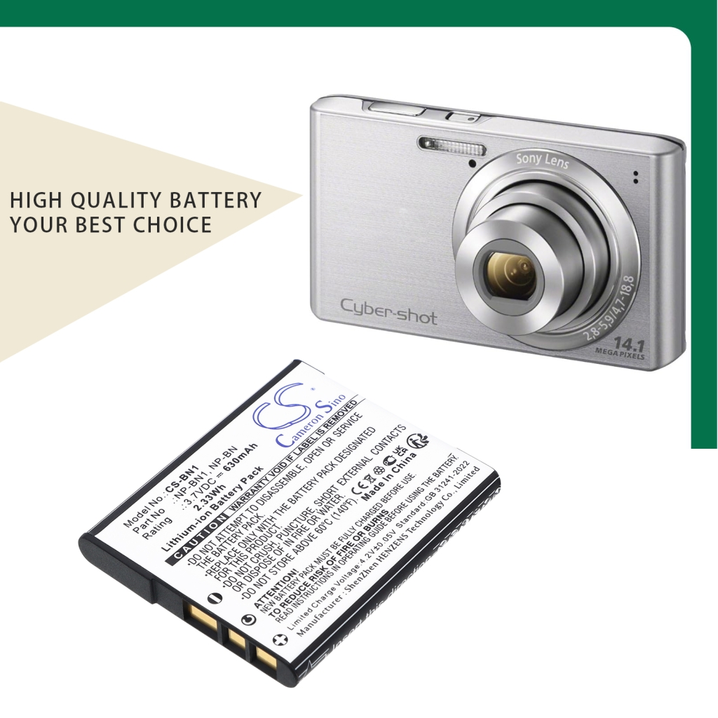 Battery compatible with Sony CS-BN1