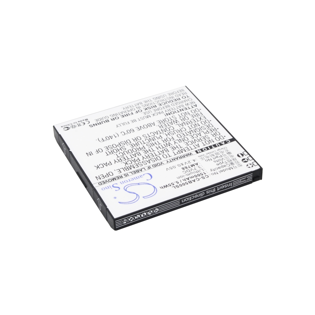 CS-CAB500SL Akkurückseite mit chinesischem Text und umgedrehtem Etikett