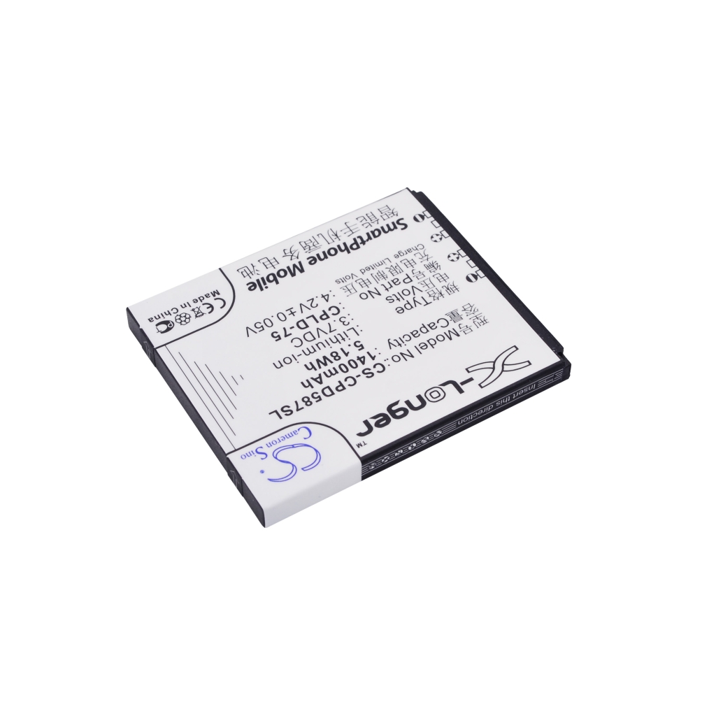 CS-CPD587SL seitliche schräge Etikettansicht CPLD-75 1400mAh