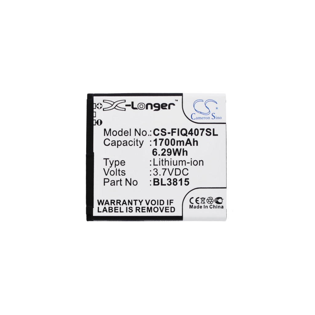 Cameron Sino CS-FIQ407SL Frontetikettansicht: Fly 1700mAh, X-Longer