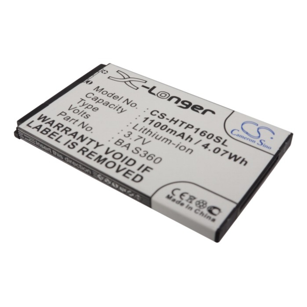 Cameron Sino CS-HTP160SL Li-ion-Akku für HTC, schräge Ansicht: 3,7V 1100mAh Li-ion