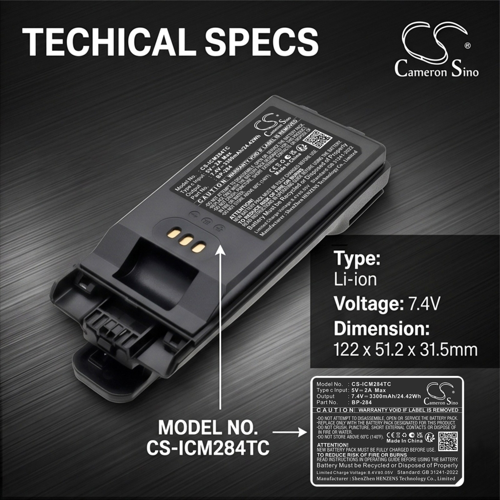Akku kompatibel mit Icom CS-ICM284TC