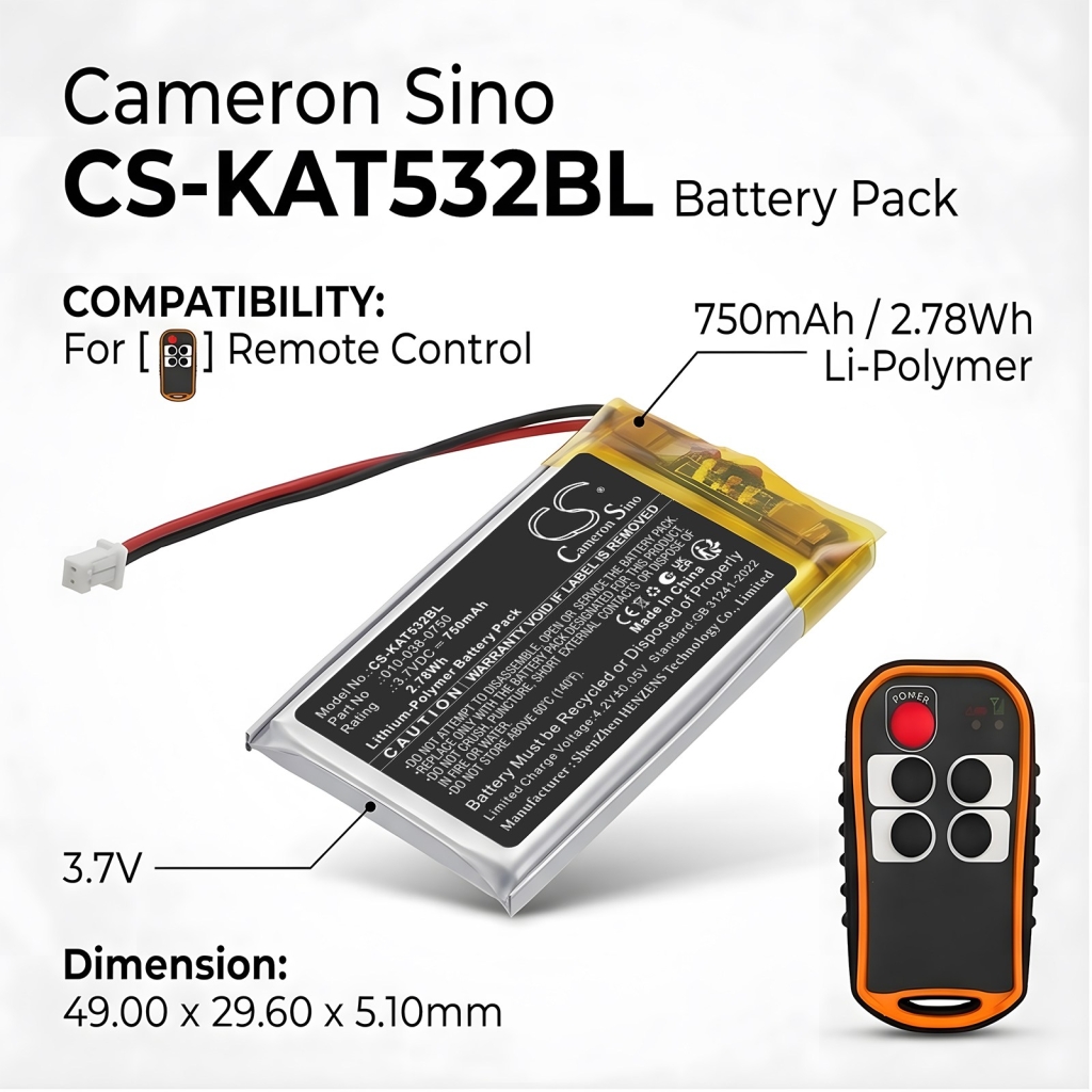 Akku für KAR-TECH 3A5322A 4 Button Control