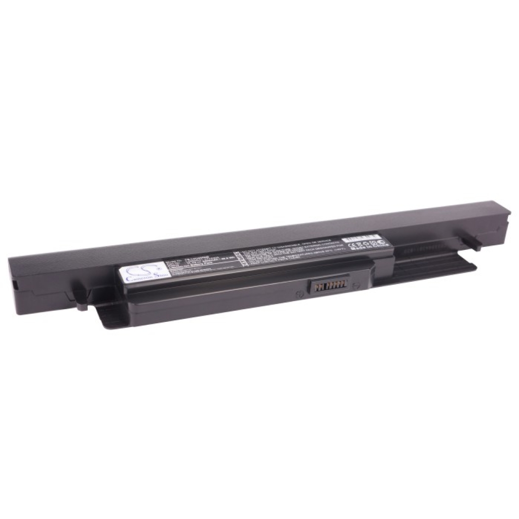Schlanker Laptop-Akku mit Etikett und Stecker