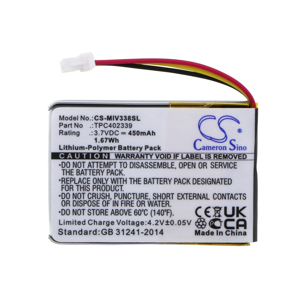 Compatible battery replacement for Papago TPC402339