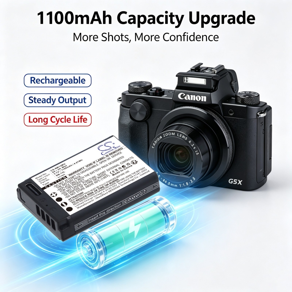Akkus  kompatibel mit Canon PowerShot G1 X Mark III G5 X G5 X Mark II CS-NB13MU