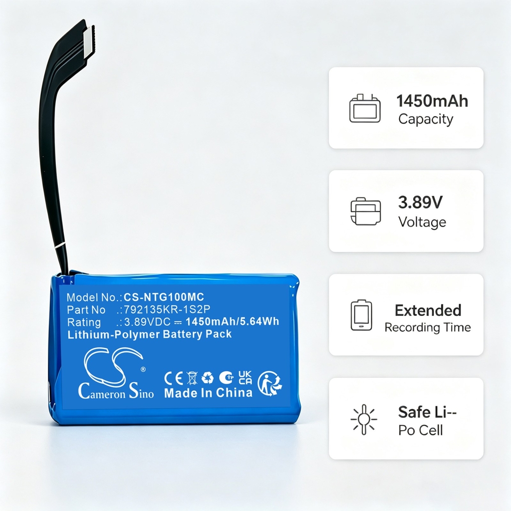 Battery compatible with Insta360 CS-NTG100MC