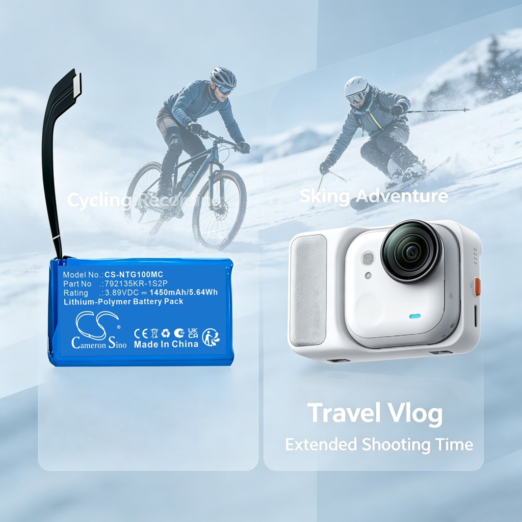 Battery compatible with Insta360 CS-NTG100MC