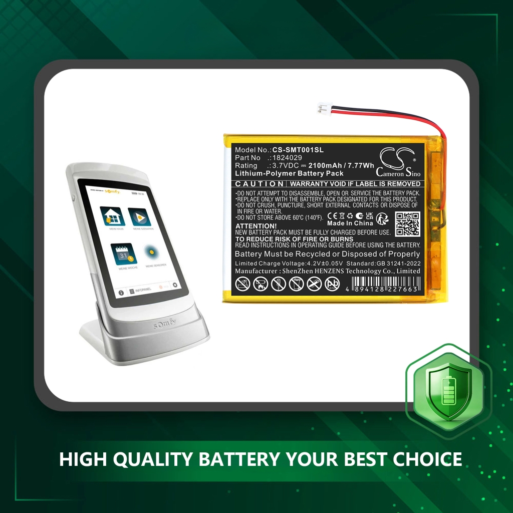 Akku kompatibel mit Somfy CS-SMT001SL