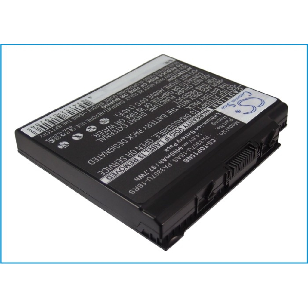 Reverse label view Toshiba battery CS-TOP15NB