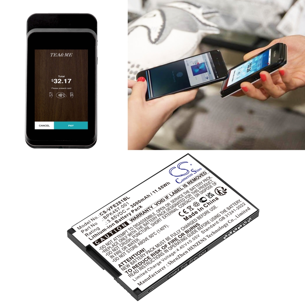 Bezahlterminal Akkus Verifone CS-VFE281BL