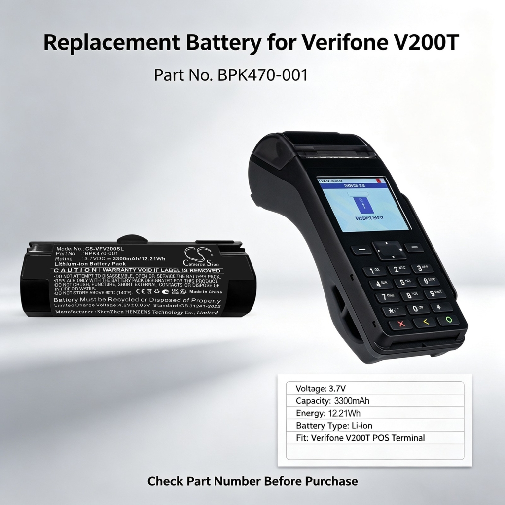 Battery compatible with Payment Terminal Battery