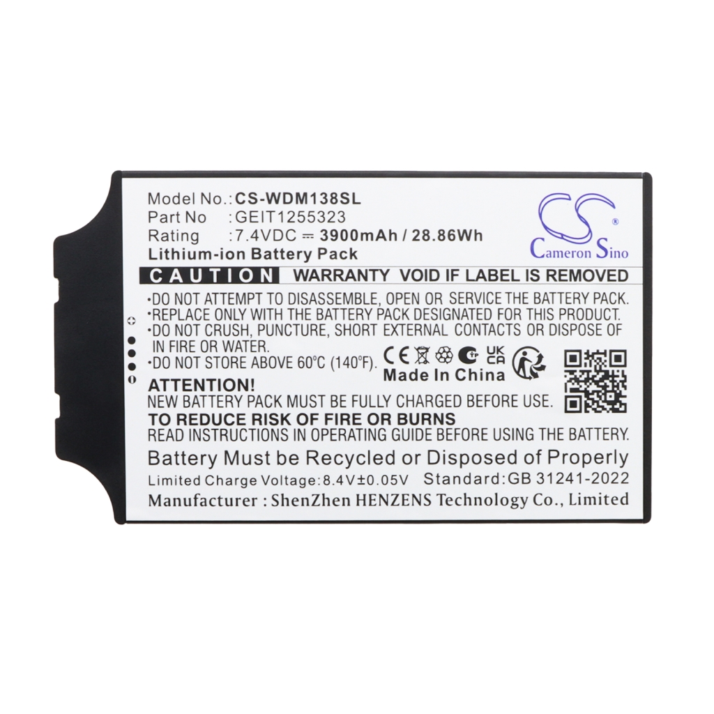 Battery compatible with Ge Waygate CS-WDM138SL