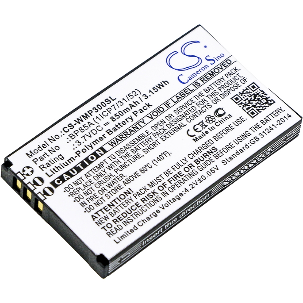 Compatible battery replacement for Wm systems BP85A (1ICP7/31/52)