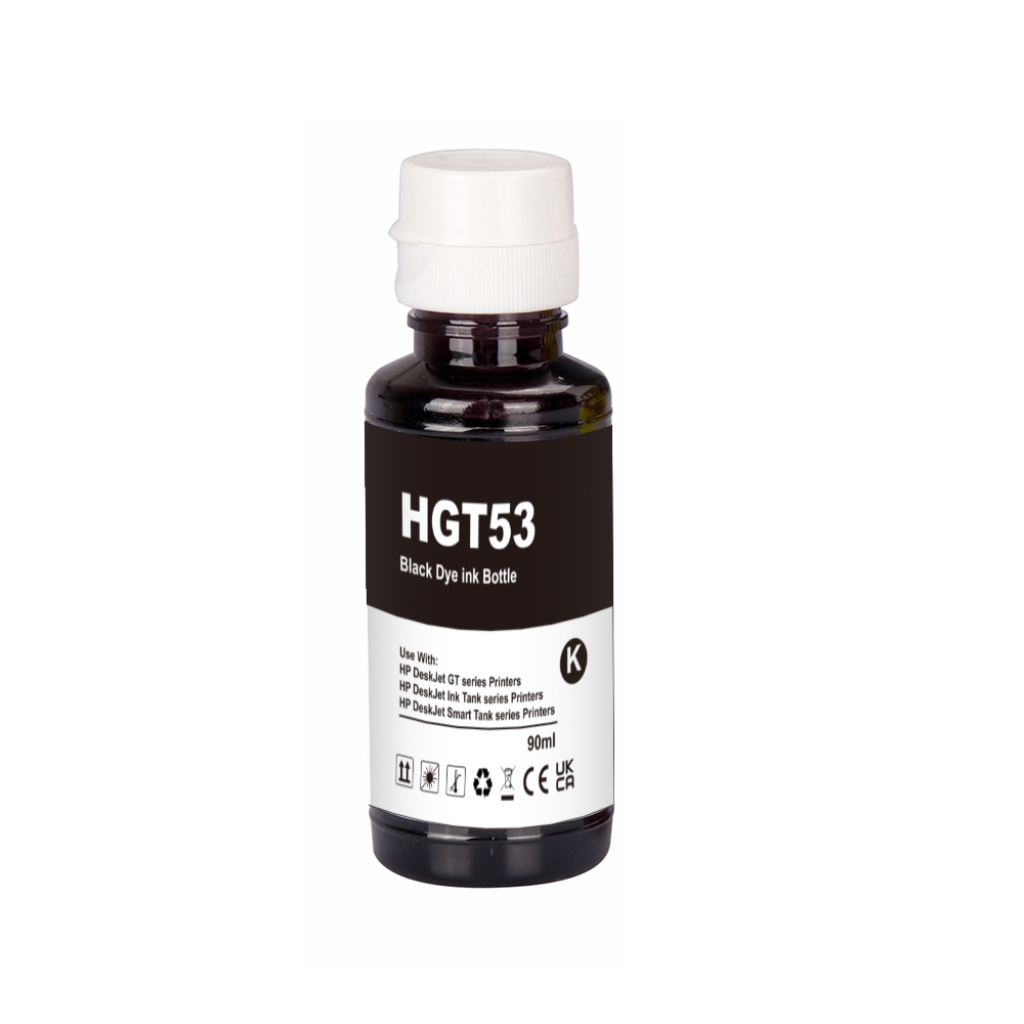 Kompatibler Ersatz für Kompatibel mit HP GT53BK / 90ml Tinte Schwarz (Druckertinte)